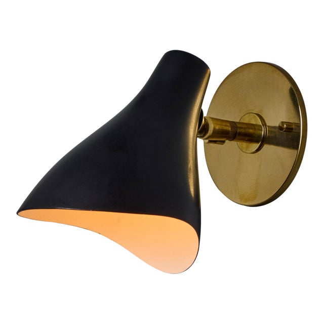 1950s Gino Sarfatti Model #10 Sconce for Arteluce in Black For Sale