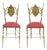 Mid-20th Century Neo-Classical Brass Chairs, Set of 2 For Sale