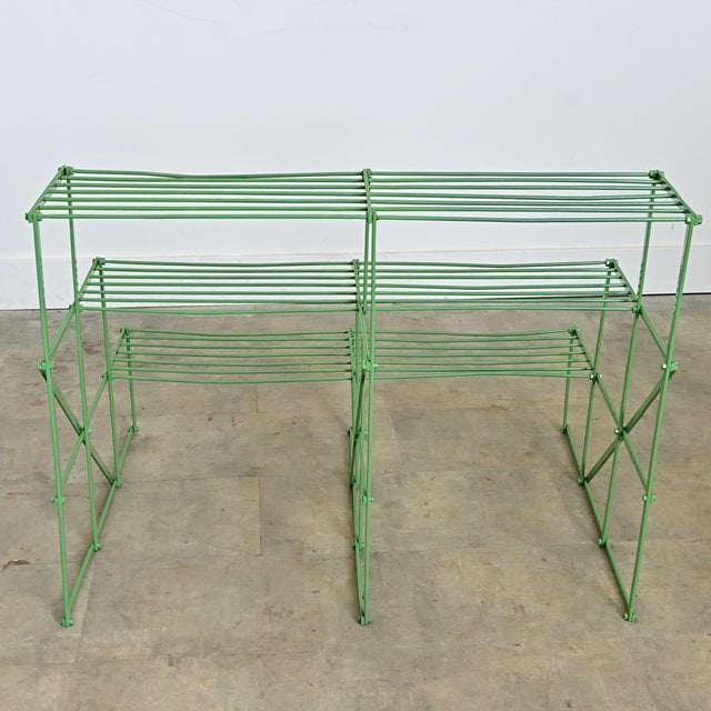 Metal French Vintage Metal Plant Stand Riser in New Powder Coat For Sale - Image 7 of 8