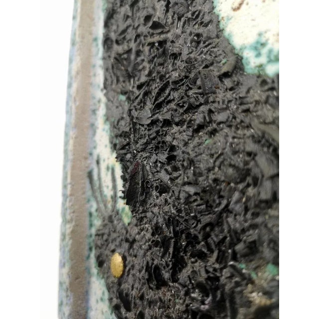 1970s Chamotte Ceramic Wall Plaque by M. Kiss, 1970s For Sale - Image 5 of 10