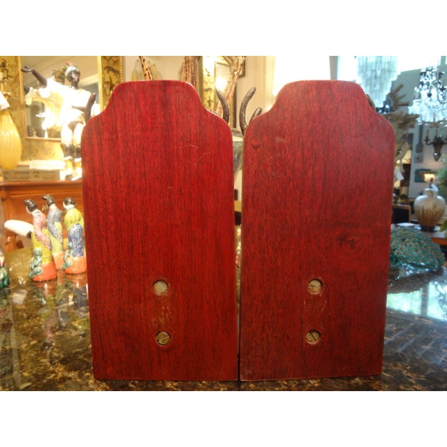 Vintage Brass and Wood Stag Bookends-A Pair For Sale In Houston - Image 6 of 9