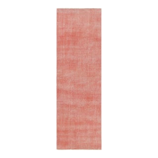 Vintage Distressed Runner Rug, Solid Monochrome in Pink and Beige - Rug & Kilim For Sale