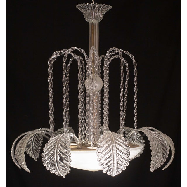 Art Decò Barovier & Toso Chandelier, Murano Glass, 1950s For Sale - Image 11 of 12