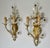 Italian Early 20th Century Banci Gilt & Silvered Bronze Sconces, Italian With Rock Crystal Floral Motif Design -Pair For Sale - Image 3 of 18