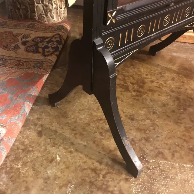 Vintage Victorian Fireplace Ebony Colored Screen For Sale - Image 10 of 11