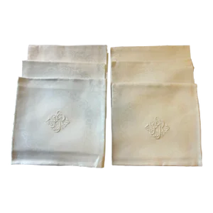Monogrammed Linen Damask Napkins