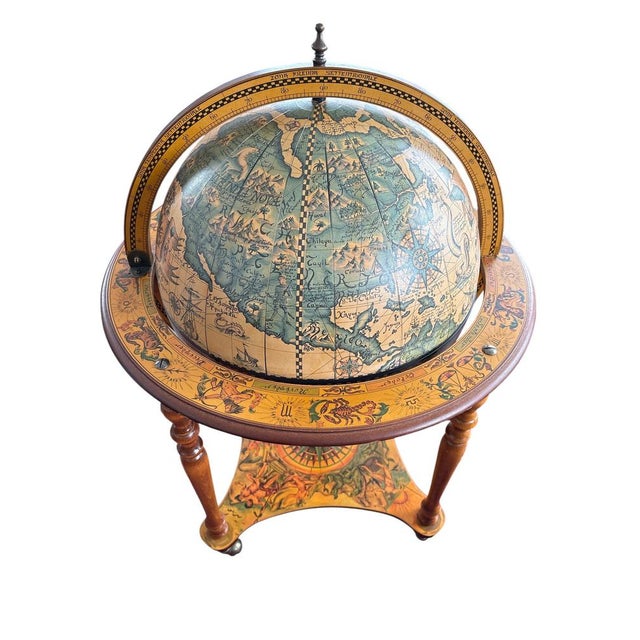 Mid-Century Wood Bar Globe For Sale - Image 4 of 6