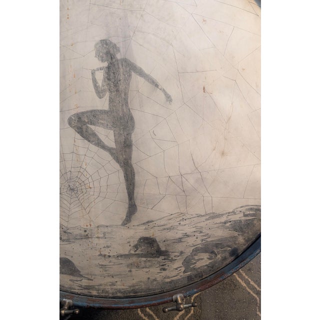 1920s Slingerland Art Deco Hand-Painted Bass Drum With Dancing Nymph & Spiderweb” For Sale - Image 12 of 12