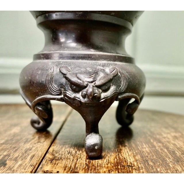 Early 20th Century Large Japanese Meiji Bronze Vases, 1900s, Set of 2 For Sale - Image 5 of 9