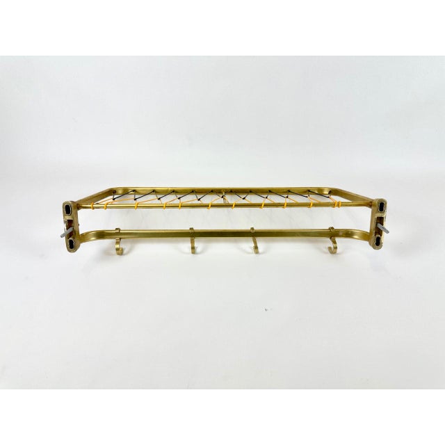 Mid-Century Modern Aluminium and Brass Coat and Hat Rack, 1960s For Sale - Image 6 of 9