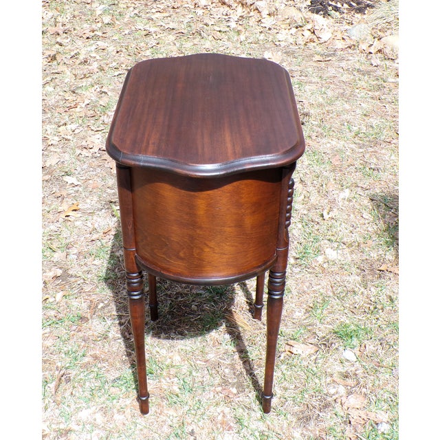 1940s Vintage Mahogany French Style Tobacco Humidor Cabinet Smoke Stand Bedside Table For Sale - Image 5 of 12