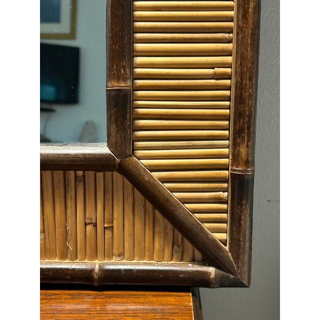 Vintage Bamboo and Reed Wall Mirror For Sale In Houston - Image 6 of 6