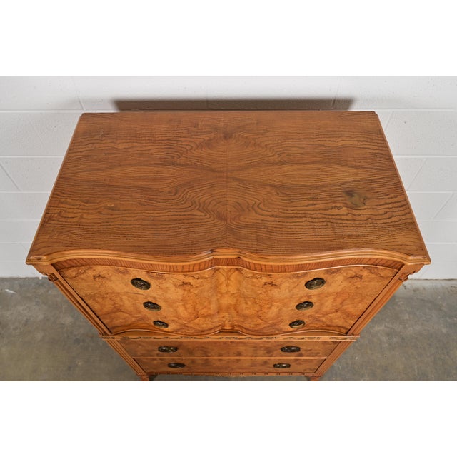 Romweber French Regency Louis XVI Burl Wood Highboy Dresser, Circa 1920s For Sale - Image 12 of 15