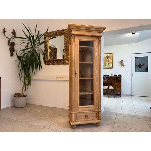 Rustic Farmhouse Display Cabinet in Natural Wood For Sale - Image 4 of 12