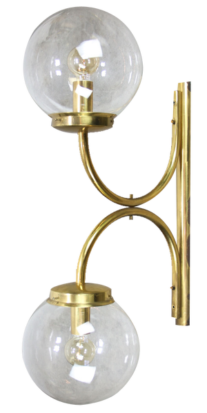 Large Mid-Century Italian Brass Wall or Ceiling Lamp, 1960s