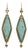 14k Gold Turquoise and Rose Cut Diamond Dangle Earrings, Pair For Sale