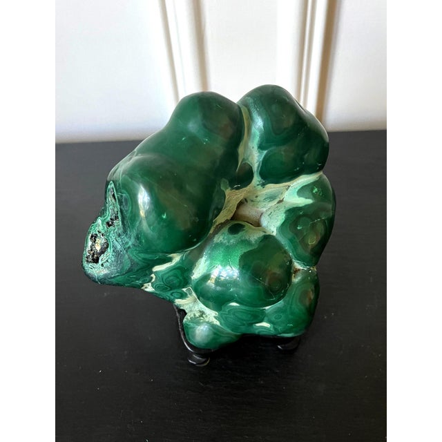 Turquoise Malachite Rock on Display Stand as a Viewing Stone For Sale - Image 8 of 11