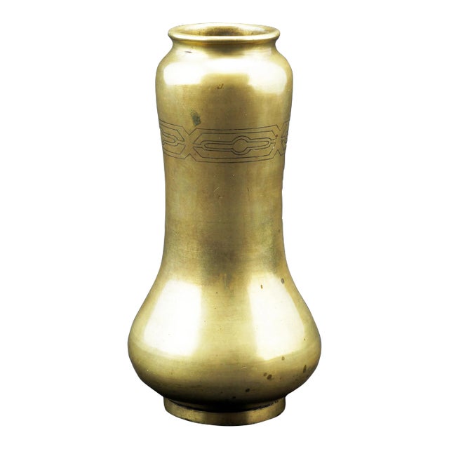 Japanese Bronze Art Nouveau Inlaid Vase Meiji Period For Sale