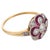 1910s Edwardian Diamond Ruby 14k Yellow Gold Platinum Cluster Ring, Size 7.25 For Sale - Image 4 of 6