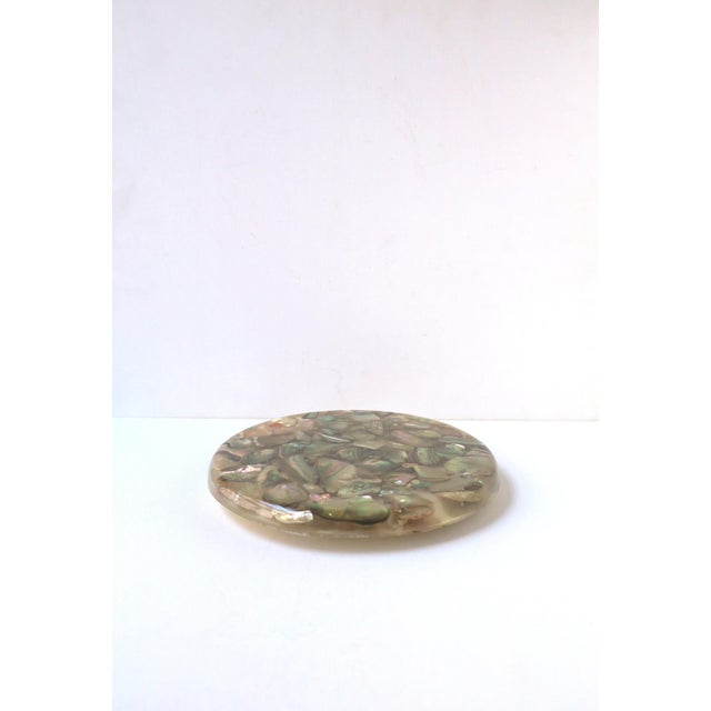 Mid 20th Century Lucite Acrylic Abalone Seashell Trivet For Sale In New York - Image 6 of 8