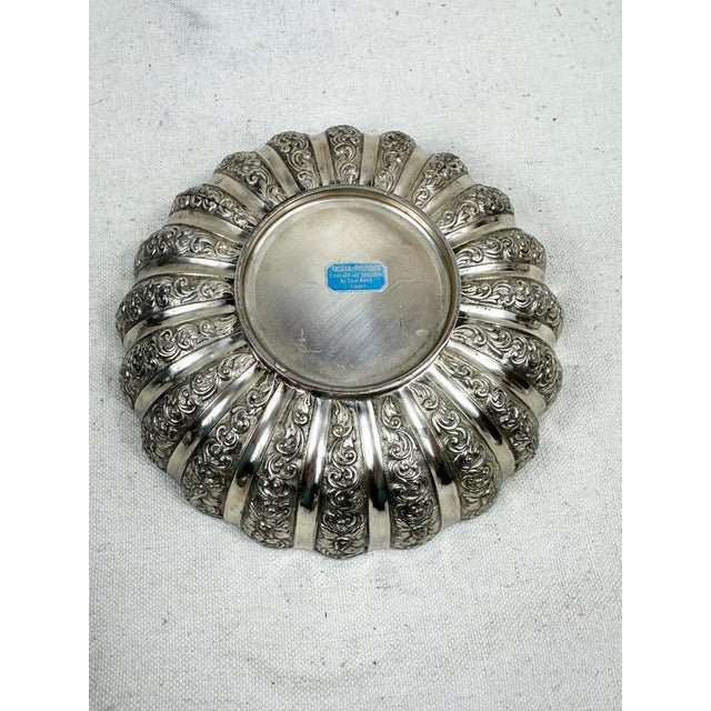 Silver Vintage Highlands Silver-Plated Ornate Pumpkin Trinket Box & Candy Dish For Sale - Image 8 of 9