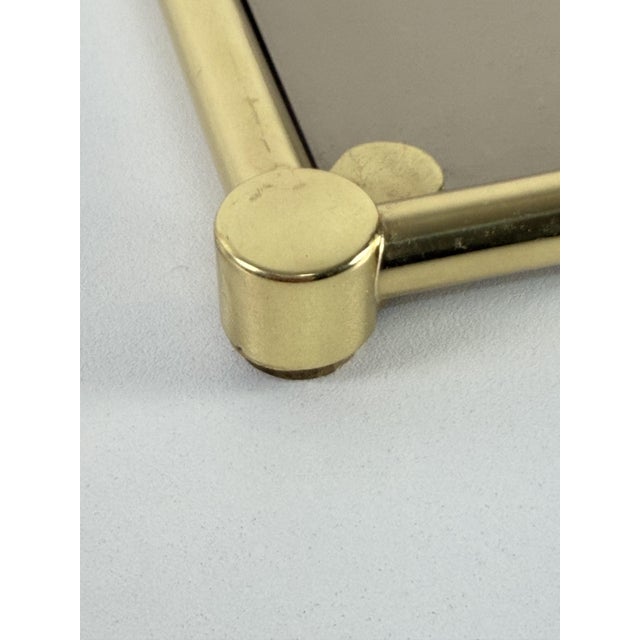 Large Italian Tray in Brass and Smoked Mirrored Glass, 1980s For Sale - Image 4 of 13