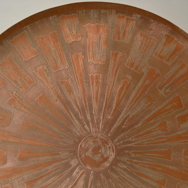 Metal Large Etched Copper Wall Plate from Valentien, 1960s For Sale - Image 7 of 12