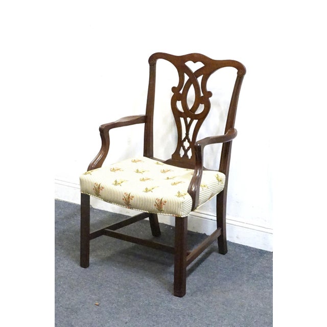 Chippendale High End Solid Mahogany Traditional Chippendale Style Dining Arm Chair For Sale - Image 3 of 8