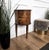 Art Deco Italian Demilune Night Stand in Marquetry Inlay Burl Wood, 1940s For Sale - Image 6 of 10