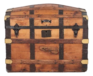 19th Century Barrel-Stave Steamer Trunk