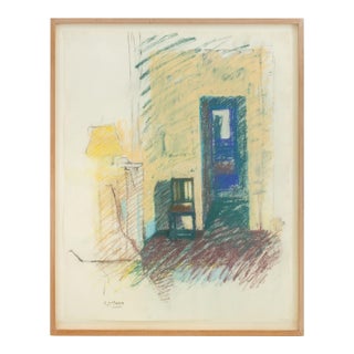 Robert O'Meara Interior Scene Pastel on Paper For Sale