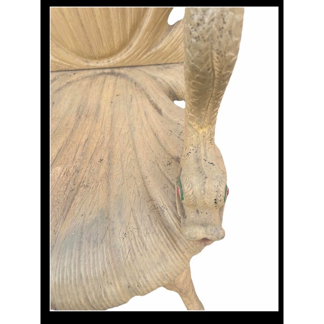 Italian Mid 20th Century Grotto Chair - Clam & Dolphin Sea Theme - Wood For Sale - Image 6 of 7