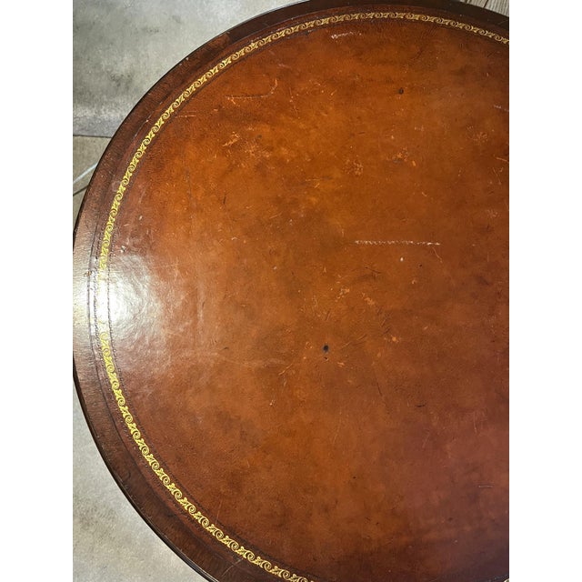 Book Drum Table With Drawers in the Style of Maitland Smith For Sale - Image 4 of 9