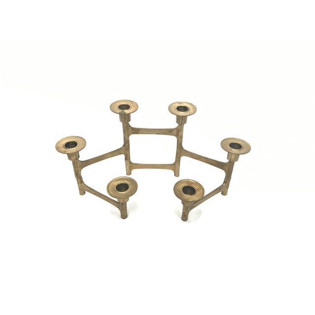 Scandinavian Folding Brass Candle Holder Chairish