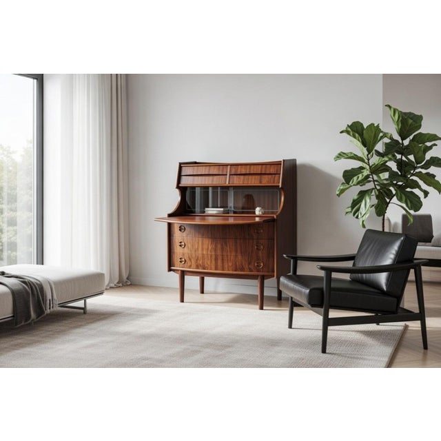 Rosewood Writing Desk by G. Falsig for Möbelfabrik Holstebro, 1960s For Sale - Image 16 of 17