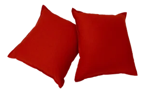 Vintage Red Cotton Throw Pillows - a Pair