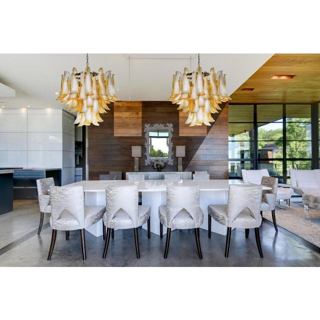 Italian Caramello Petal Chandeliers, 1995, Set of 2 For Sale - Image 6 of 18