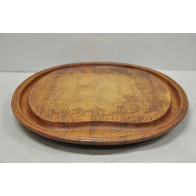 Vintage Mid Century Modern Henning Koppel Georg Jensen Teak Cutting Board Tray For Sale - Image 11 of 16