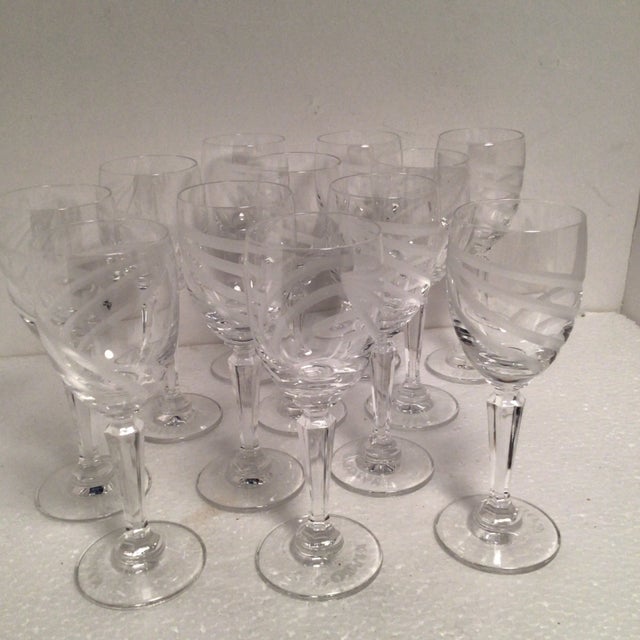 Vintage Etched Godiva Crystal Cordial Glasses - Set of 12 For Sale - Image 9 of 13
