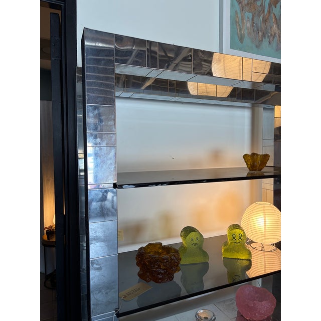 1970s Paul Evans Style Patchwork Chrome and Glass Etagere for Directional Furniture, Attributed For Sale - Image 12 of 12