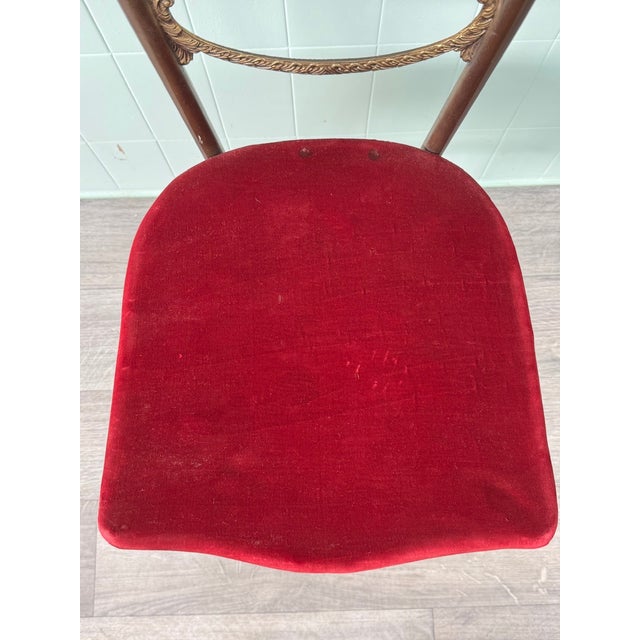 Vintage Chiavari Chair in Brass and Velvet, 1960s For Sale - Image 12 of 17