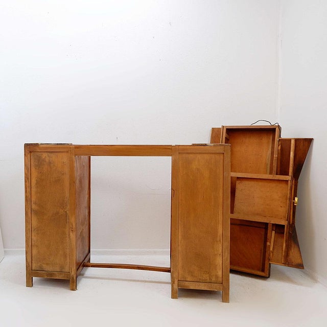 Wood Watchmaker's Workbench with Illuminated Glass Top from Auxilia, 1930s For Sale - Image 7 of 16