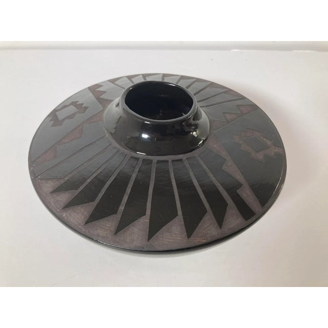 American Blackware Pottery Jar Vase Mata Ortiz Style For Sale - Image 10 of 12