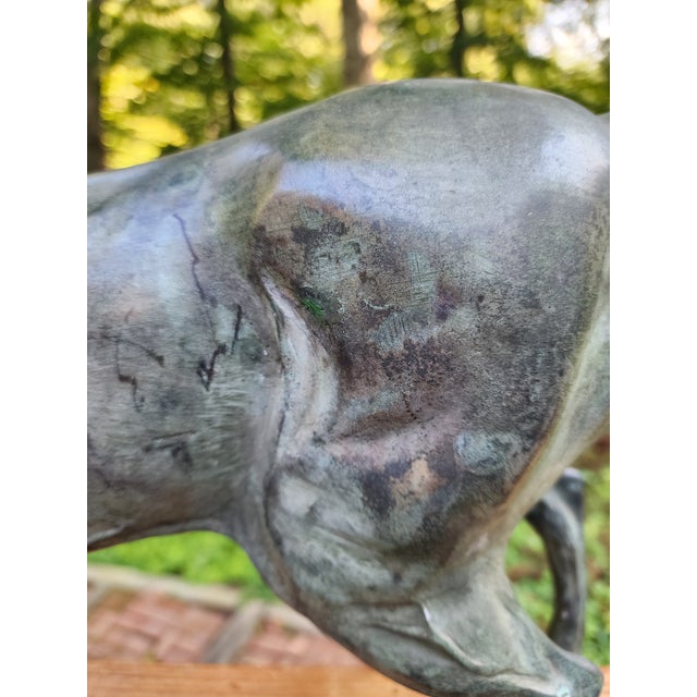 Late 20th Century Brass Horse Stallion Sculpture Patina Green Large For Sale In Philadelphia - Image 6 of 12