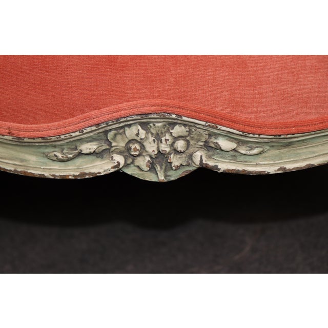 Dimensions: 38 inches high x 78 inches wide x 32 inches deep. Seat Height 21.5 inches A sophisticated antique French Louis...