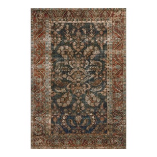 Chris Loves Julia x Loloi Jules Ocean / Spice 3'-6" x 5'-6" Area Rug For Sale