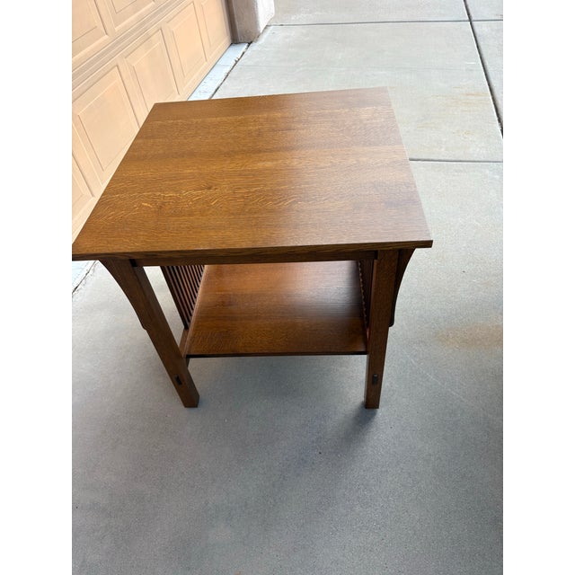 2000 - 2009 Stickley Lamp Table - Mission Spindle End Table For Sale - Image 5 of 12