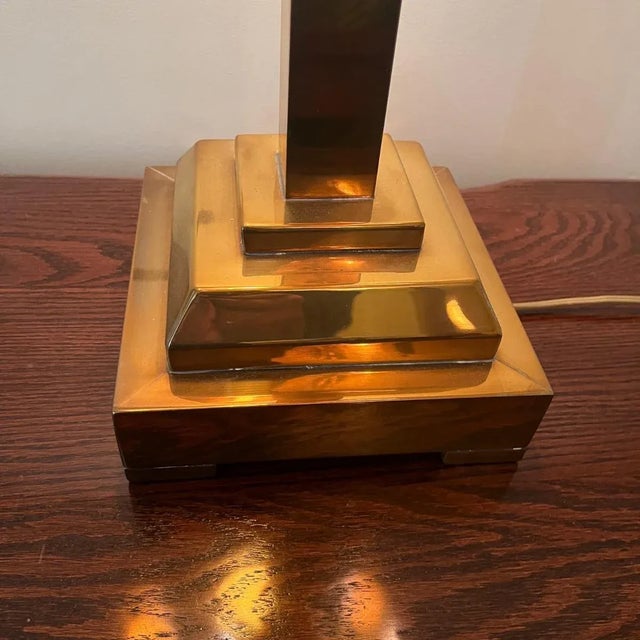 Mid 20th Century Solid Copper Art Deco Hollywood Regency Neoclassical Column Pillar Table Lamp For Sale - Image 9 of 12