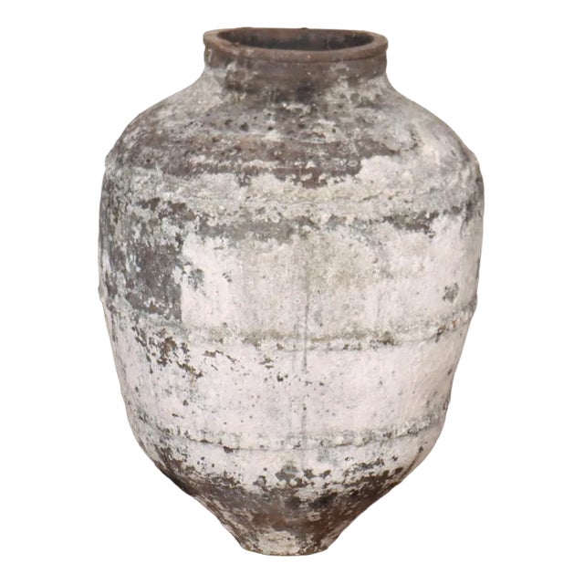 Large Painted Terracotta Olive Jar, 1890s For Sale