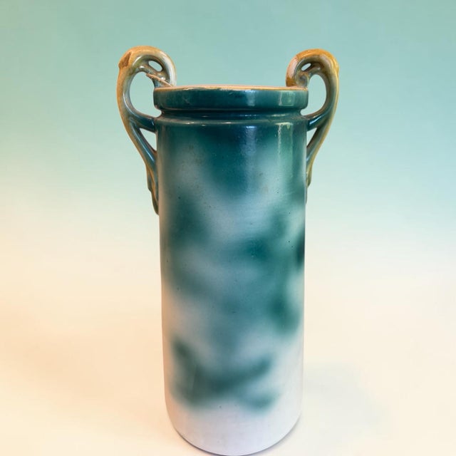 Offered is a striking, authentic Meiji-era Royal Nishiki Nippon porcelain cylinder vase, standing an impressive 13.5...